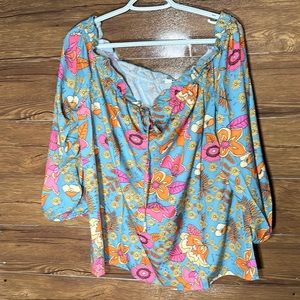 Dreaming of You Printed floral lightweight blouse size Xl new with tags